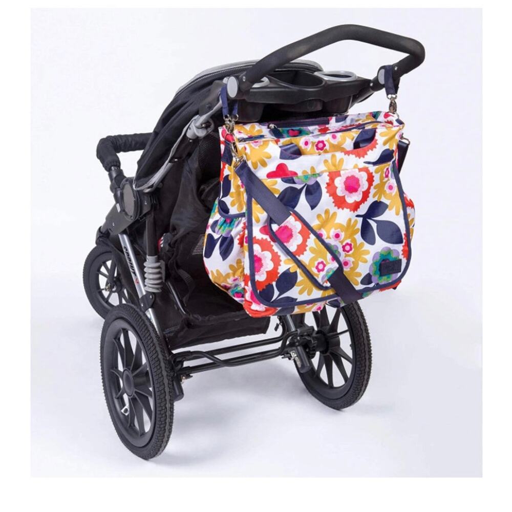 French Bull Floral Diaper Bag Stroller Tote Changing Pad & Dirty Duds Pouch NEW - Picture 5 of 7